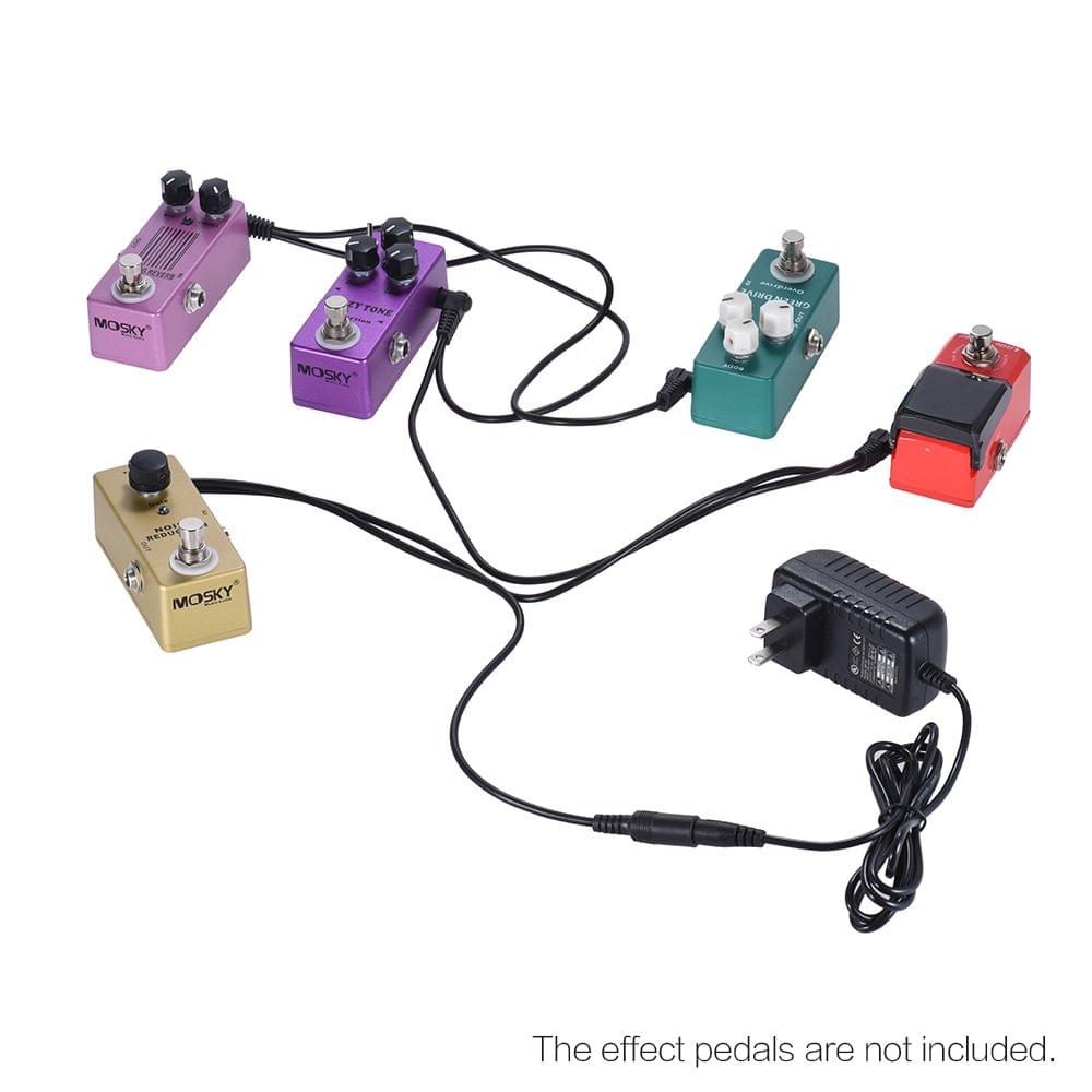 Guitar Effect Power Supply Adapter 9V DC 1000mA 5 Way Daisy - US Plug