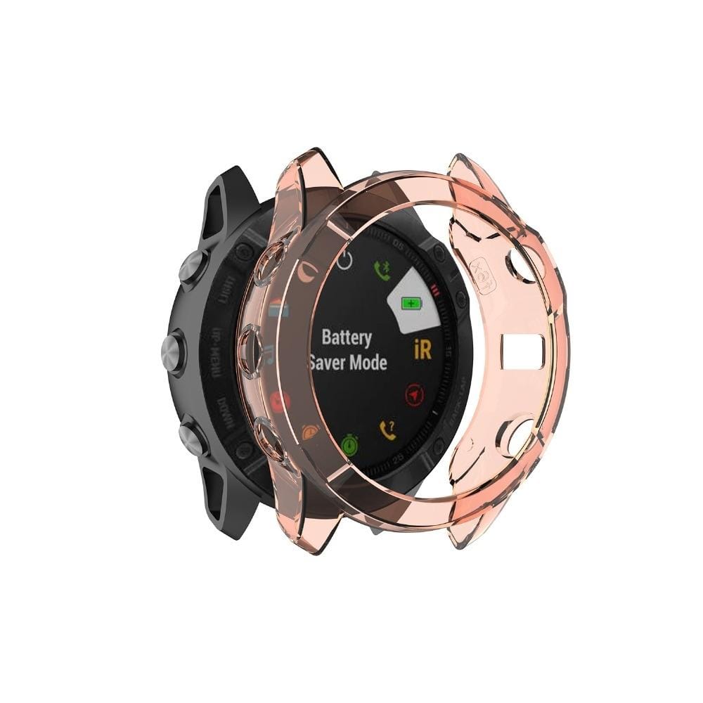 For Garmin Fenix 6X / 6X Pro Smart Watch Half Coverage TPU Protective Case (Transparent Orange)