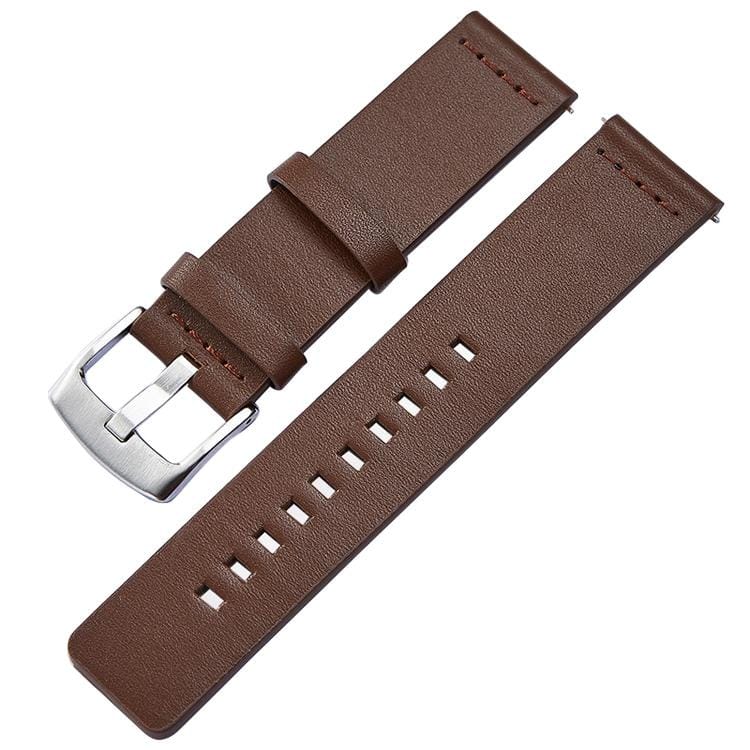 Smart Watch Silver Buckle Leather Wrist Strap for Apple Watch / Galaxy Gear S3 / Moto 360 2nd, Specification: 22mm (Brown)