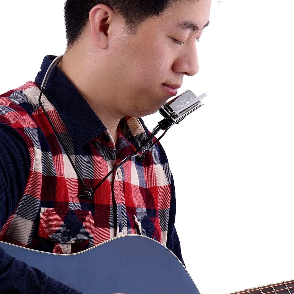 Metal Harmonica Mouth Organ Holder Harmonica Neck Stand - 10 Holes