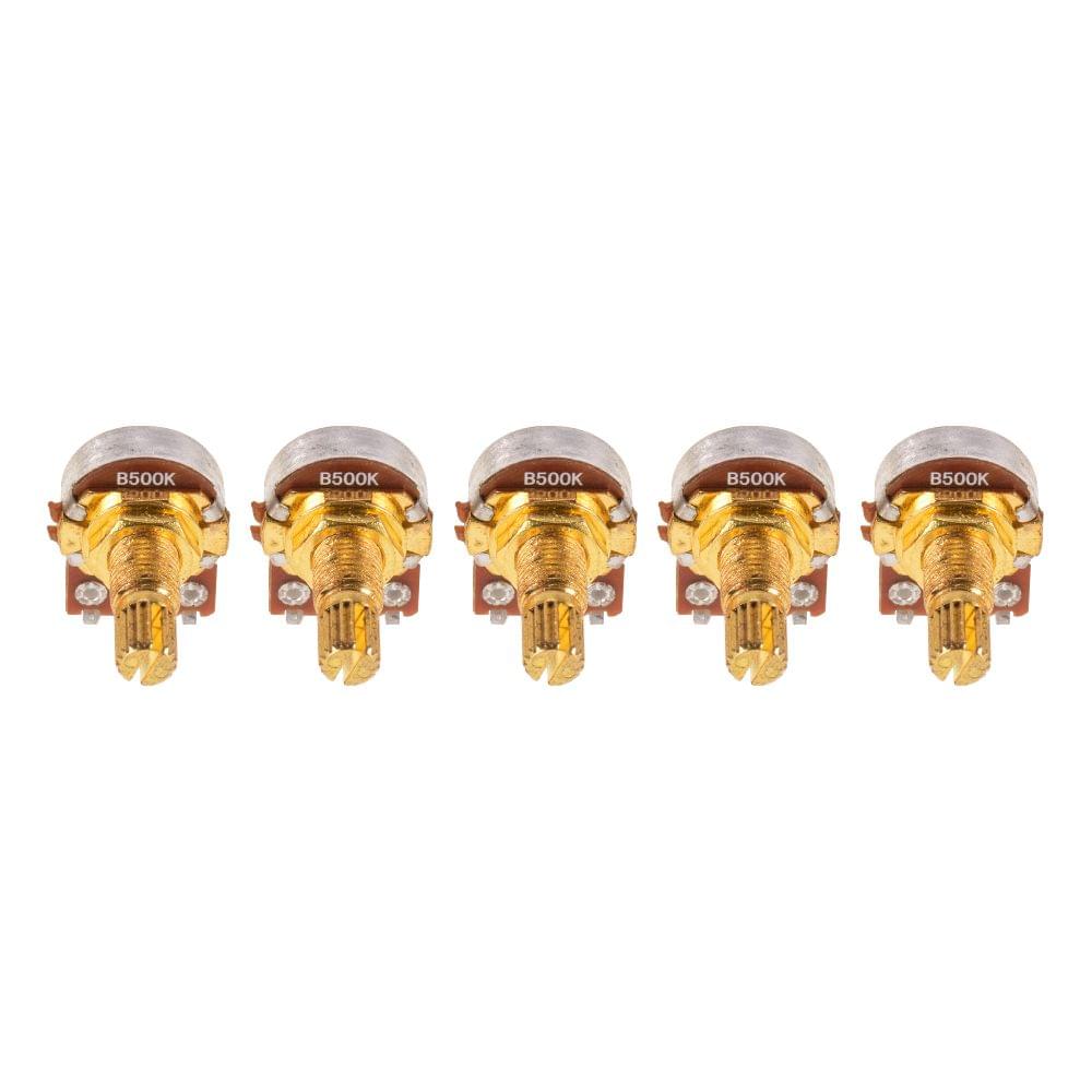 5pcs B500K Long Split Shaft Audio Taper Potentiometer Guitar