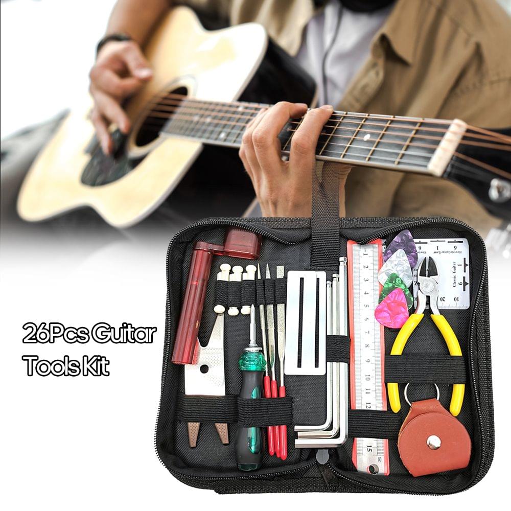 26Pcs Guitar Repairing Tool Kit Acoustic Guitar Ukulele - 26Pcs