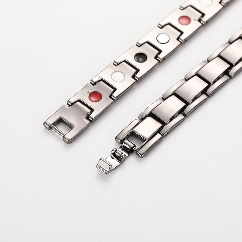 Men Detachable Titanium Steel Magnetic Therapy Bracelet Jewelry (Steel Color)