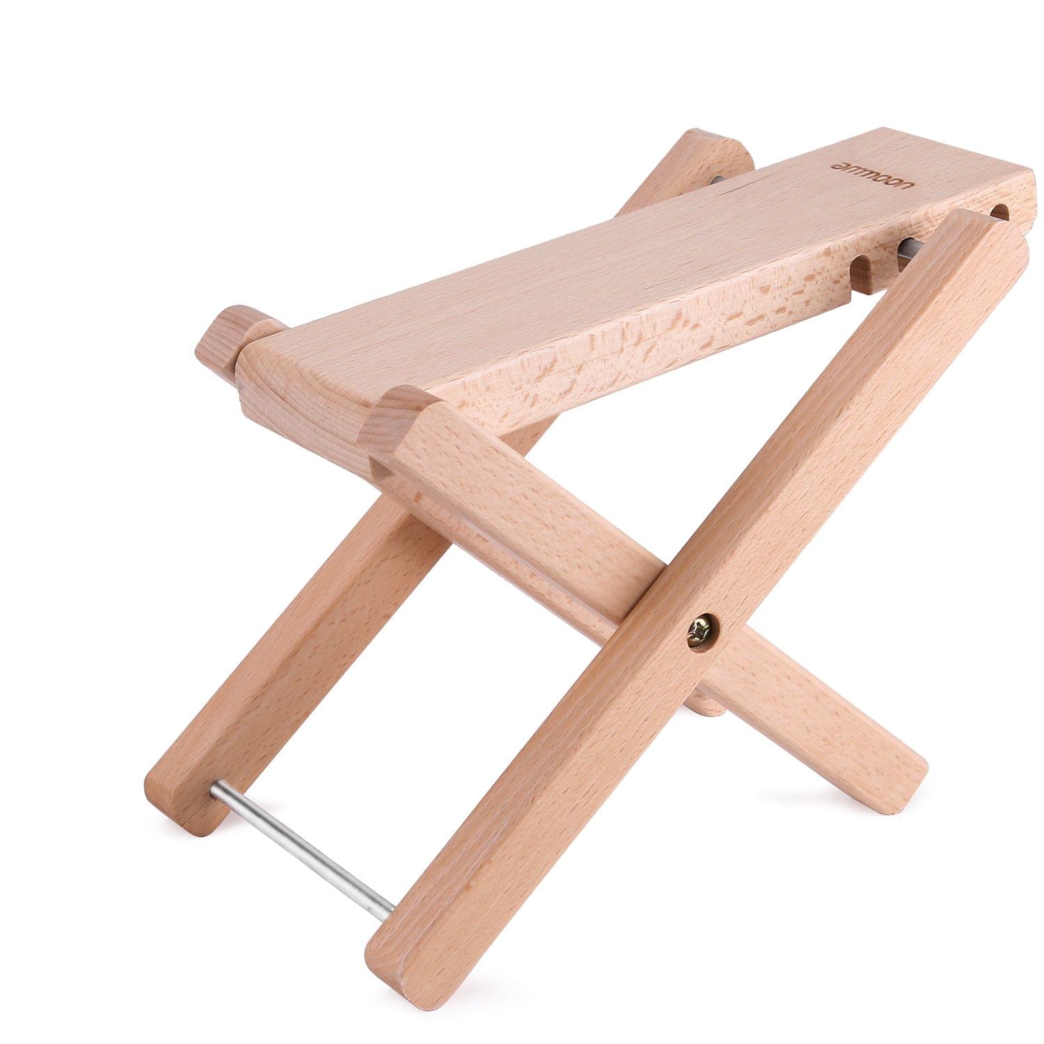Uniqkart Foldable Solid Wood Guitar Foot Rest Footstool
