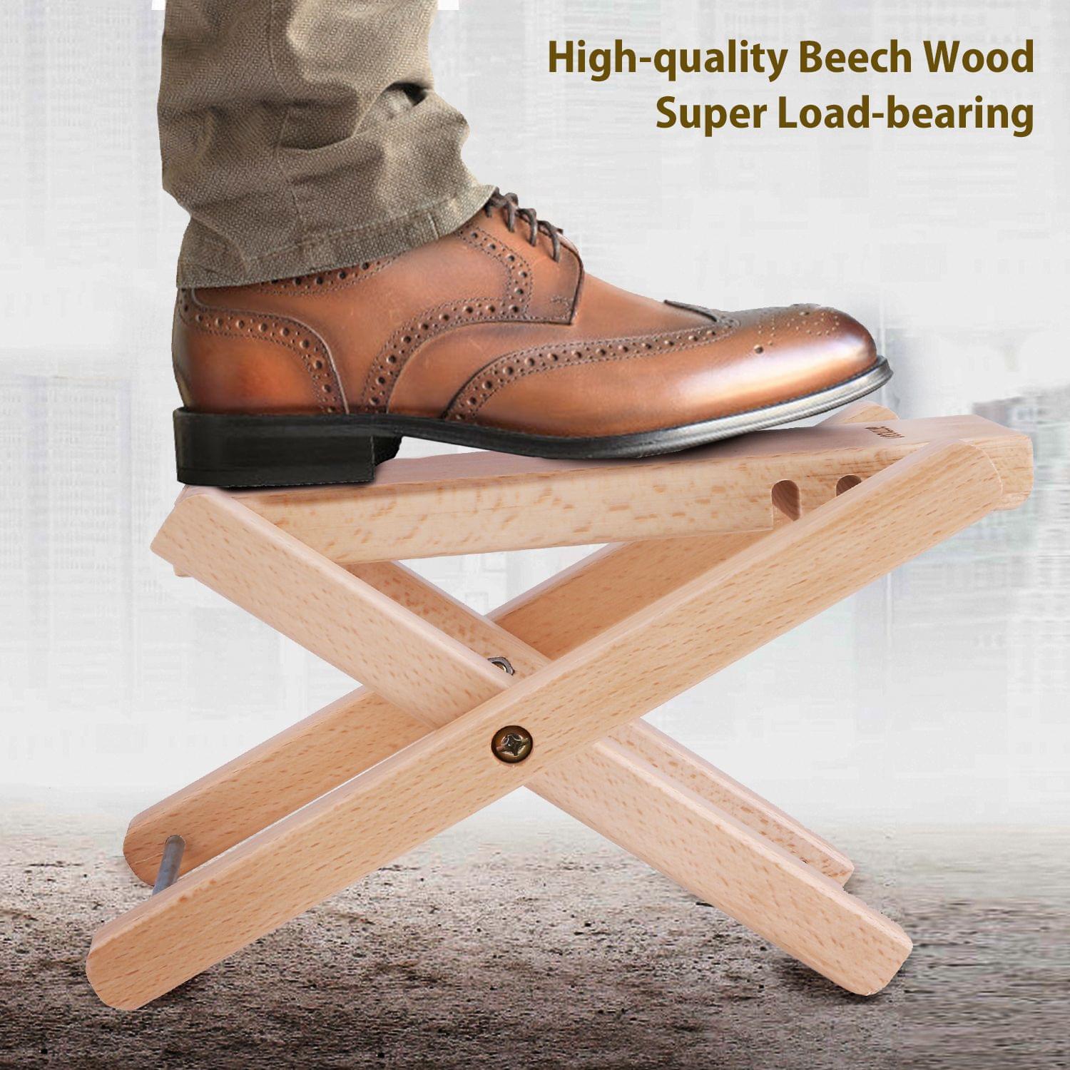 Uniqkart Foldable Solid Wood Guitar Foot Rest Footstool