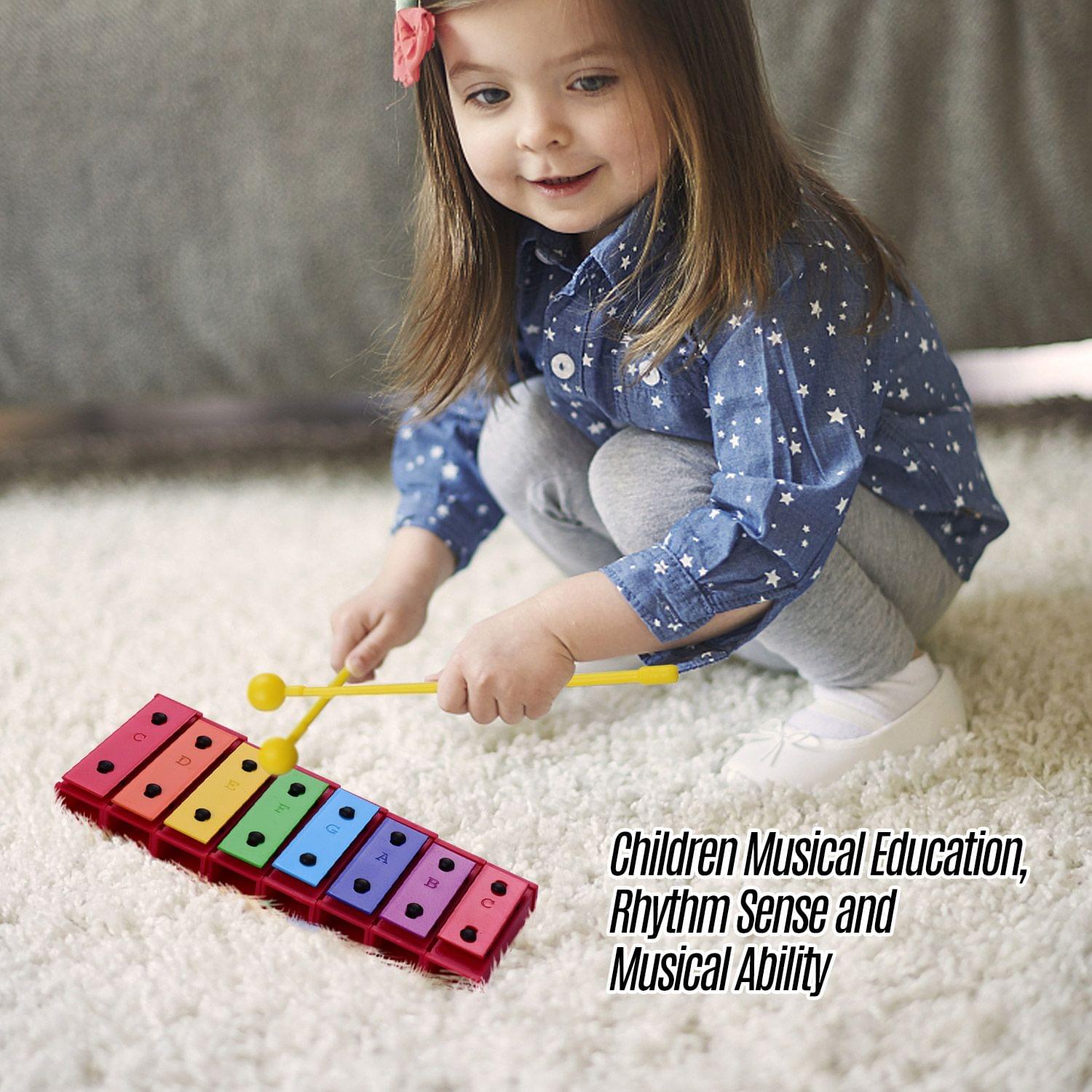 8-Note Colorful Xylophone Glockenspiel Percussion Musical