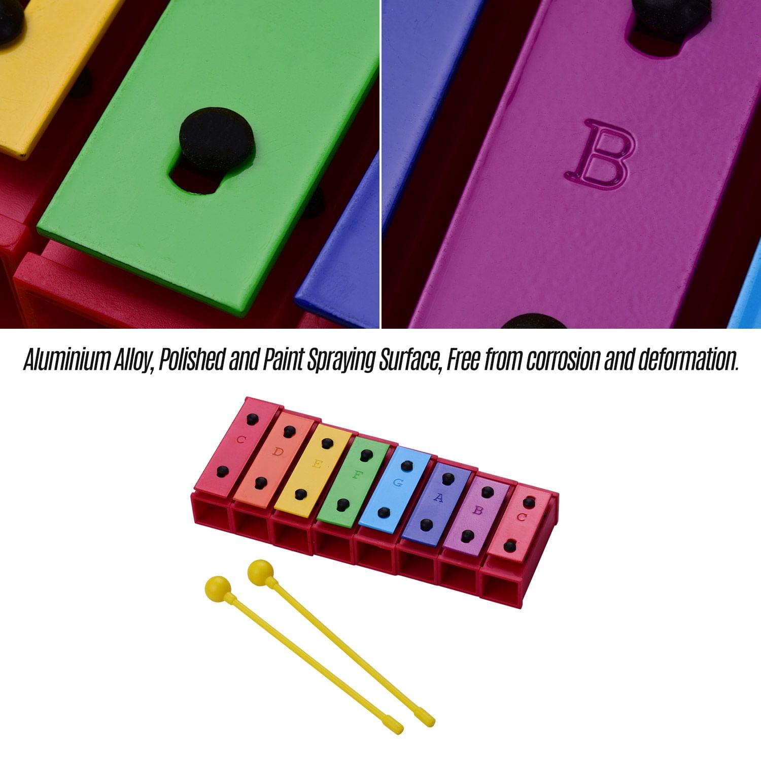 8-Note Colorful Xylophone Glockenspiel Percussion Musical