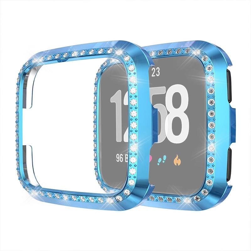 For Fitbit Versa / Versa Lite Universal Smart Watch PC Diamond Protective Case (Blue)