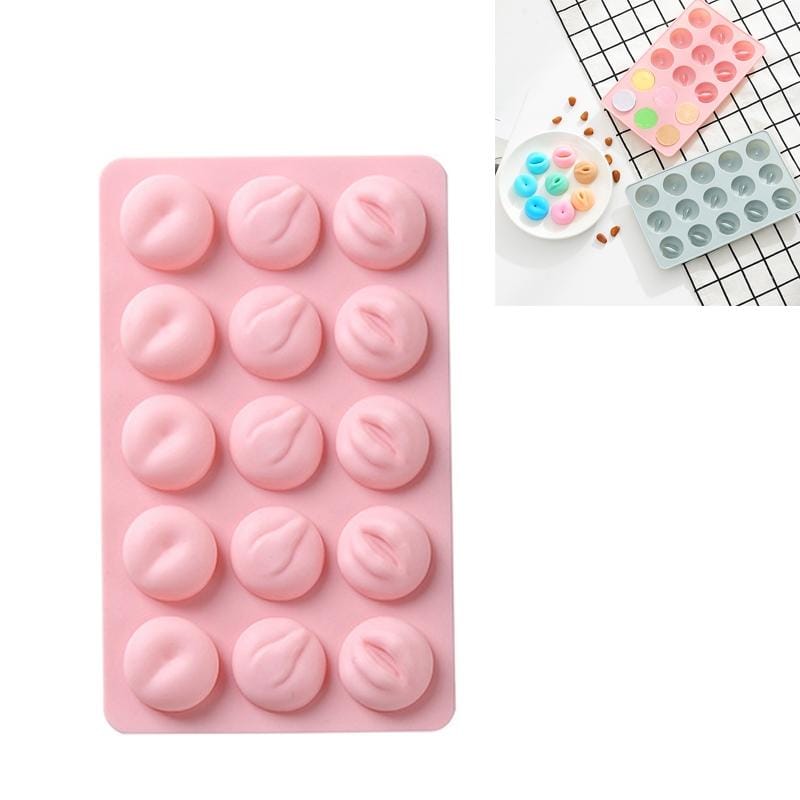 4 PCS Creative 15 Grid Hamburger Silicone Ice Tray Cake Mold DIY Chocolate Pudding Mold Baking Utensils (Pink)