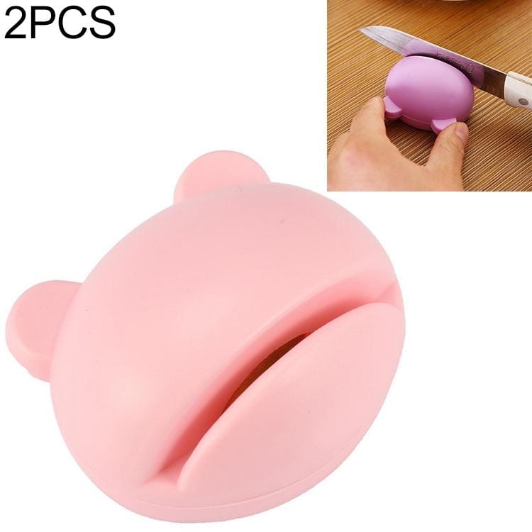 2 PCS  Multifunction Cartoon Design Knife Sharpener (Pink)