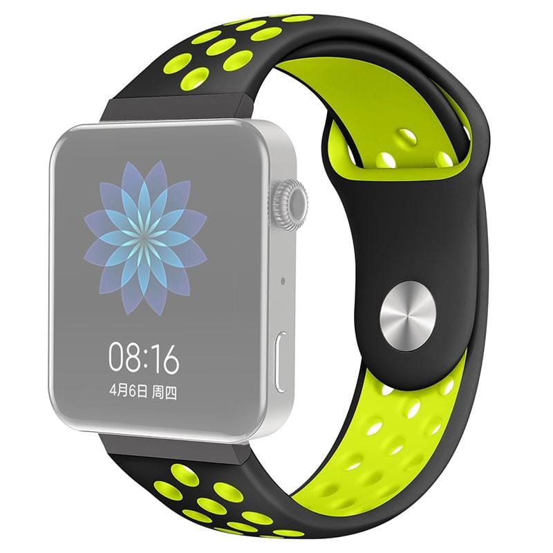 For Xiaomi Smart Watch Standard / Pride Version 18mm Two-color Silicone Replacement Strap Watchband (Black Green)