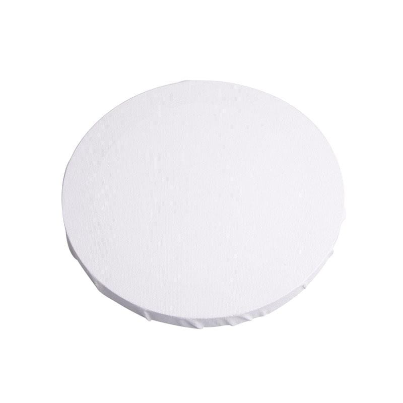 2 PCS White Panel Round Canvas Board Wooden Painting Frame, Size: 20cm