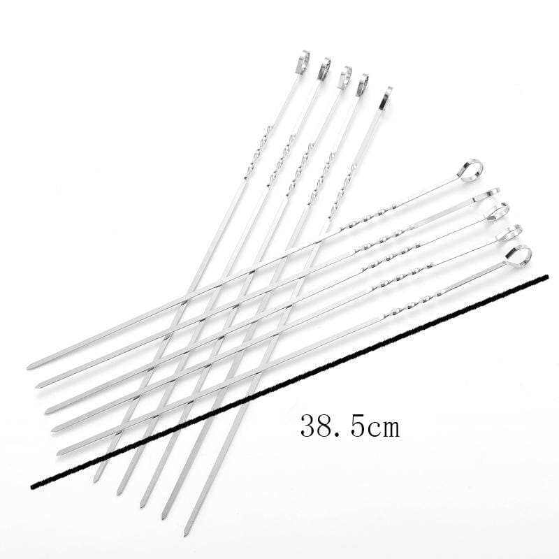 3 Sets Metal Square Flat Barbecue Stick BBQ Skewers