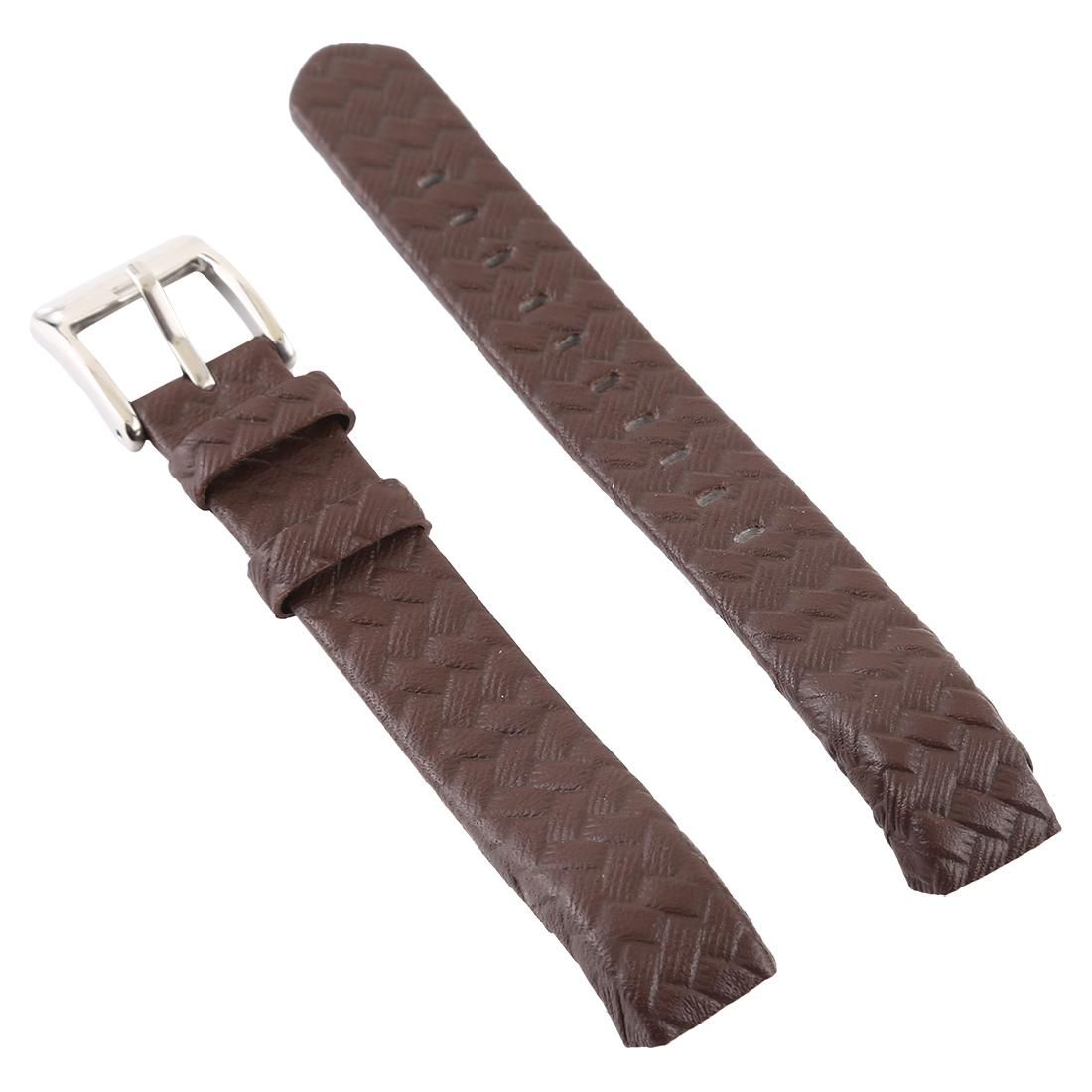 Smart Watch Shiny Leather Watchband for Fitbit Alta (Dark Brown)