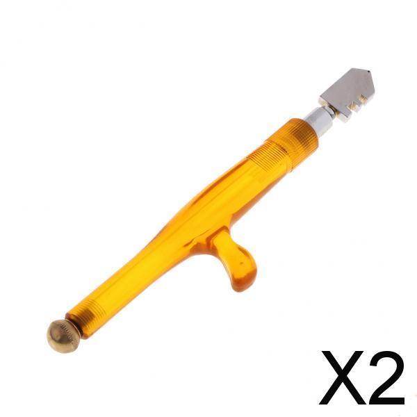2xDiamond ROLLING WHEEL Anti slip Handle Oil Feed Glass Cutting Cutter Tool