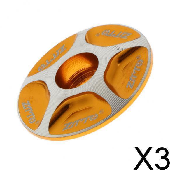 3x1 1/8 Aluminum Alloy Bicycle Headset Top   Threadless Stem Cover Gold"
