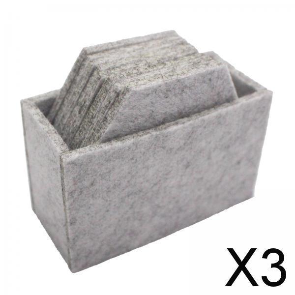 3x8pcs Felt Coaster Cup Mat Pad Insulated Placements  Light Gray Hexagonal