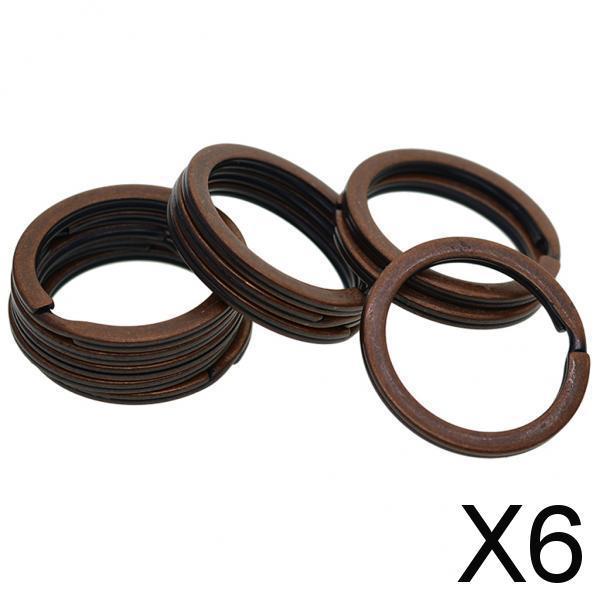 6xVarious Split Key Rings Keys Chain Bag Charms Clasp flat round circle clip 3