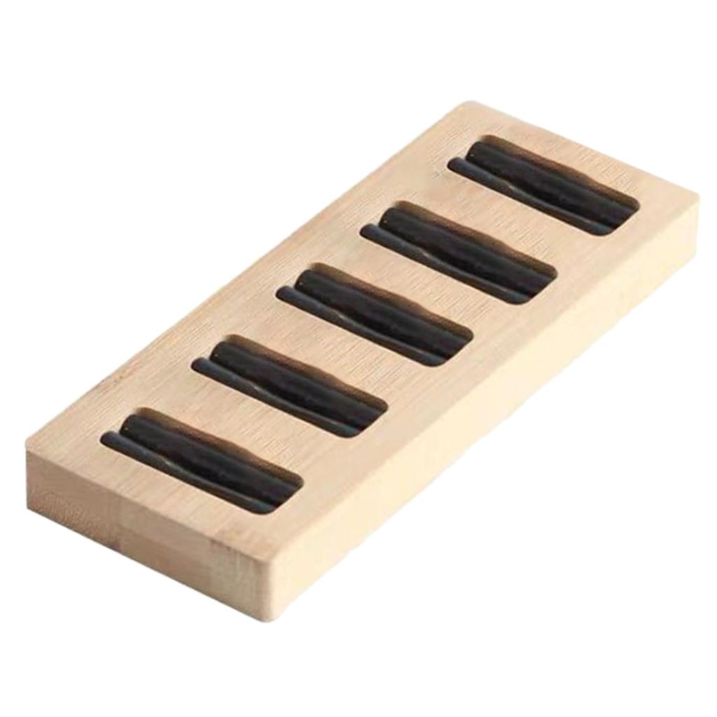 Wooden Earrings Rings Jewelry Display Tray Organizer Holder 5 Slots Black