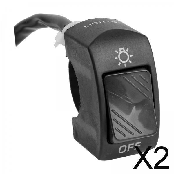 2xMotorcycle Headlight Control Switch Button Easy Installation Replaces on Off Switch Black