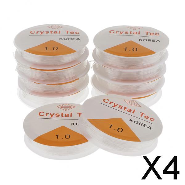 4x10 Rolls Clear Elastic Beading Stretch Thread for Jewelry Making 1.0mm