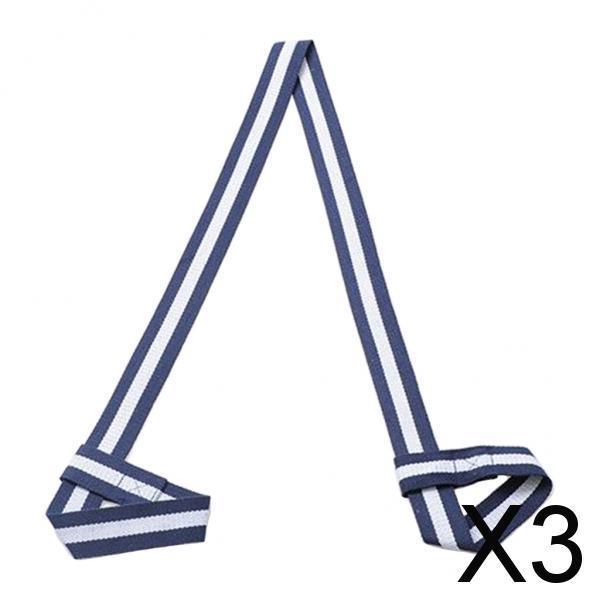 3xCotton Yoga Mat Strap Pilates Mat Carrier Fitness Stretchy Loop Blue White