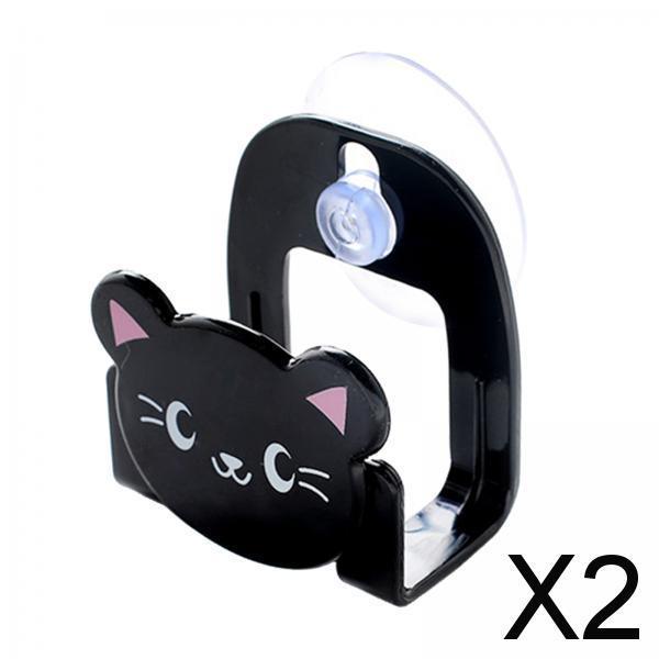 2xCartoon Suction Sink Drain Rack Sponge Holder Soap Shelf Hanging Basket Black