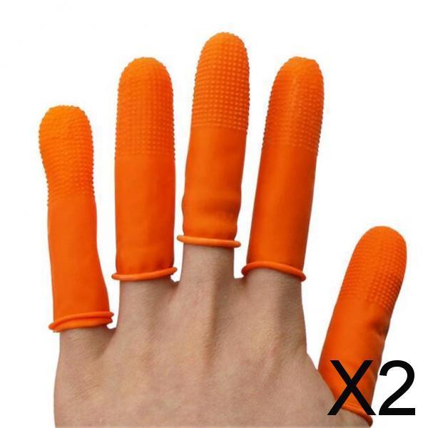 2x100Pieces Disposable Latex Non-Slip Fingertips Gloves Set
