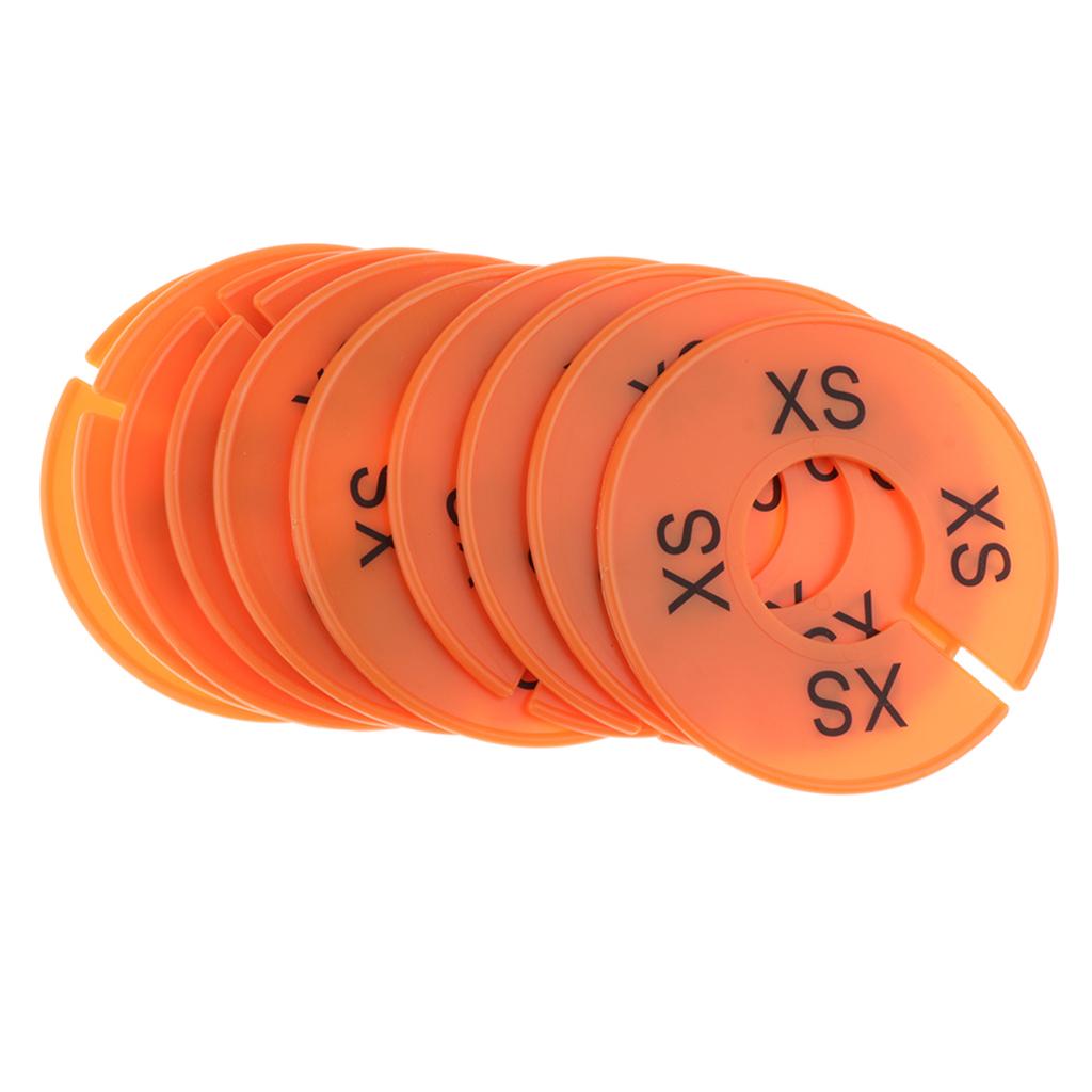 10x Clothing Rack Size Divider Wardrobe Round Hanger Dividers Orange XS