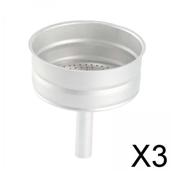 3xMoka Pot Replacement Funnel Aluminium Funnel Filter for Moka Pot 6 Cup