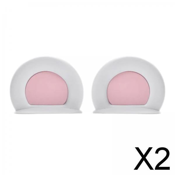 2xMotorcycle Helmet Ears Motorcycle Helmet Decor cool Adult Kids White