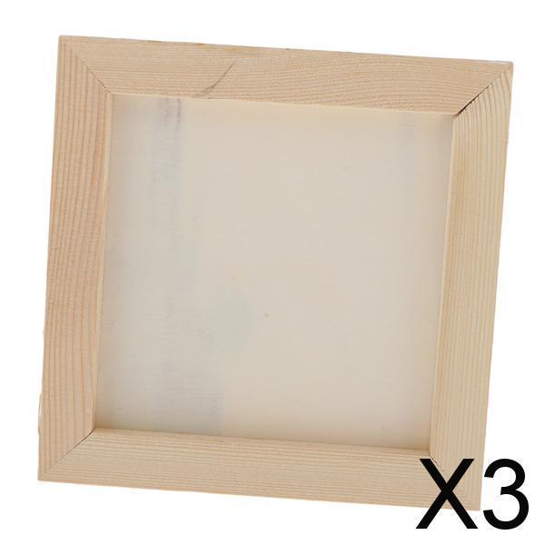 3xWhite Blank Artist Wooden Board Frame Oil Acrylic Painting DIY 0.7x15x15cm