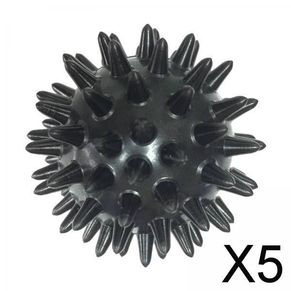 5xSpike Massage Ball Exercise Foot Massage Ball for Back Hand Palms Feet Soles Black