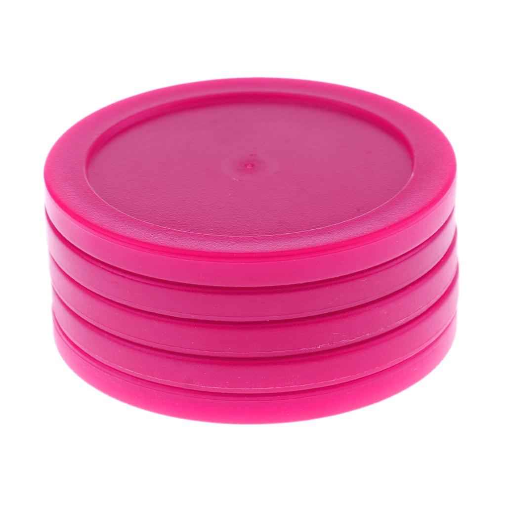 5 Pieces 62mm Air Hockey Replacement Pucks for Full Size Air Hockey Tables Pink