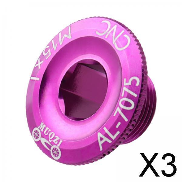 3xBicycle Crank Cover Aluminum Alloy Arm Bike Crankset Bolt for Road Bikes BMX Purple