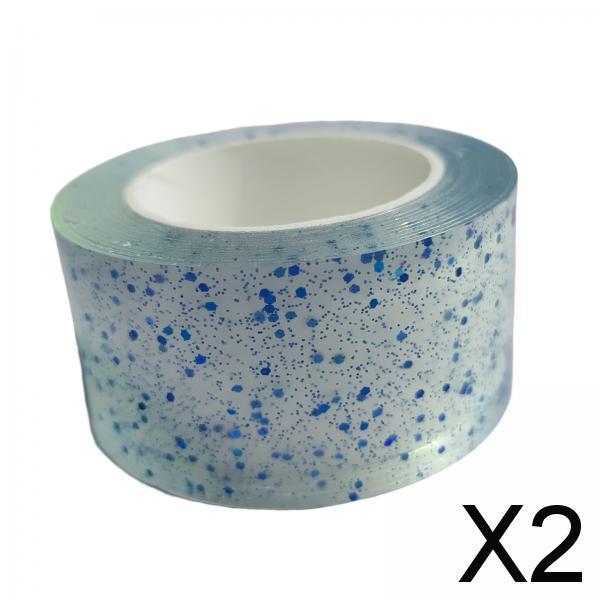 2xGlitter Nano Tape Educational Sensory Toy Multifunctional for Bubble Blowing Blue Width 3cm