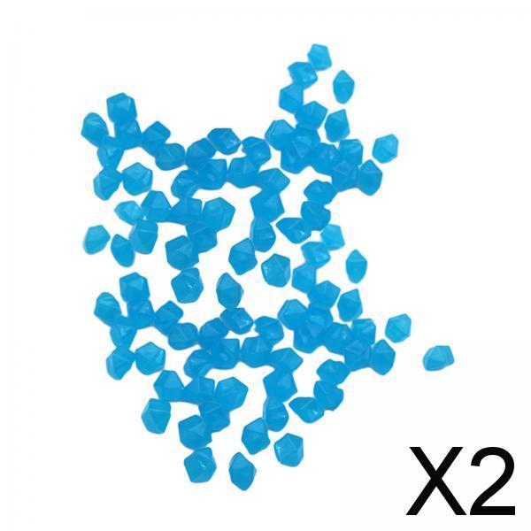 2x100 Pieces Glow in The Dark Stones Rocks Indoor Outdoor for Fish Tank Sturdy Blue