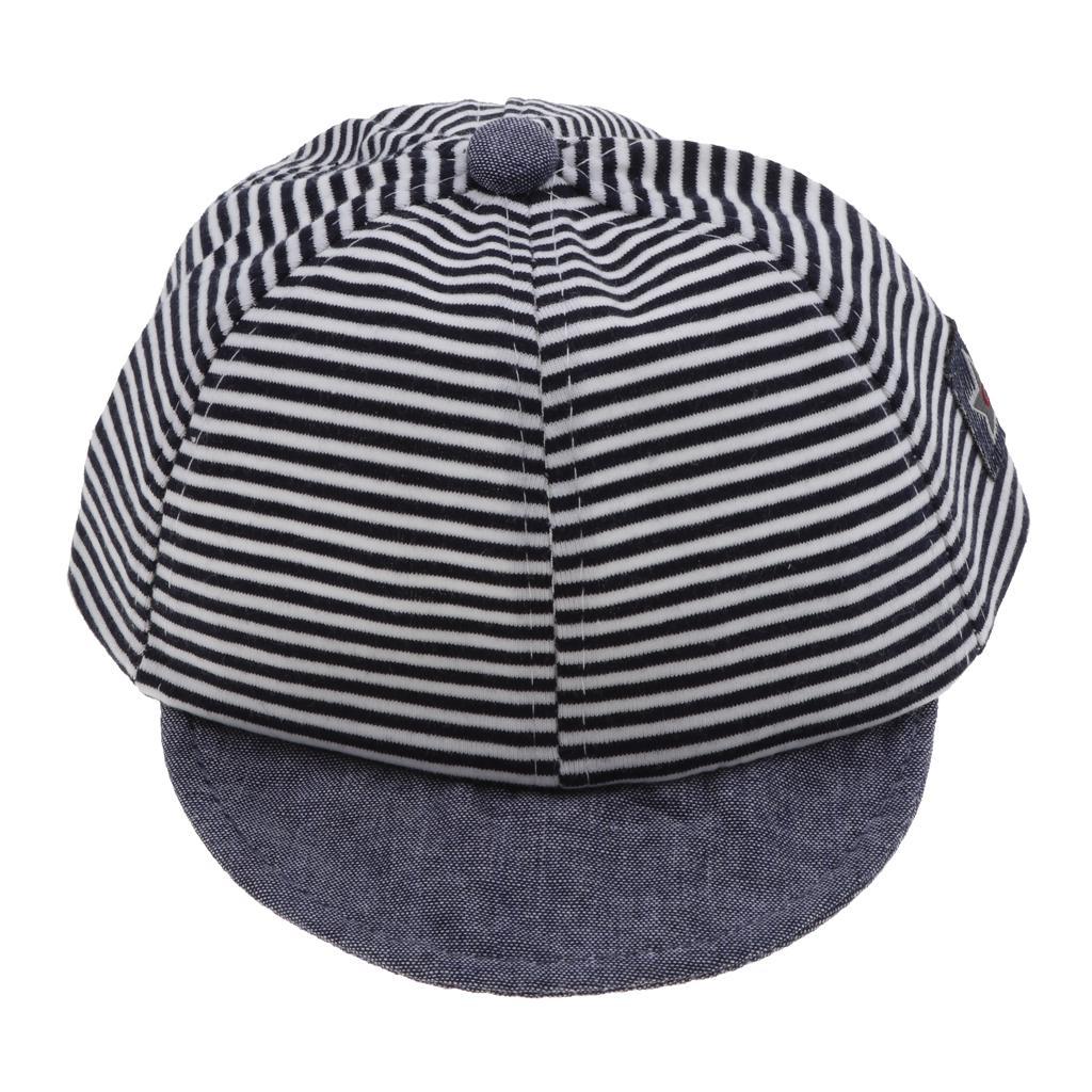 Baby Boy Hats Striped Soft Cotton Sunhat Baseball Cap Sun Hat Beret Navy