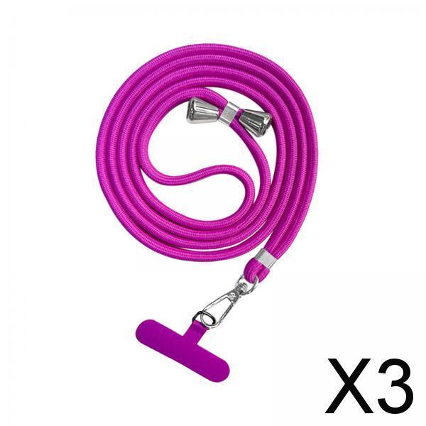 3xPhone Lanyard Crossbody Safety Tether Tab System for Hiking Climbing Cycling Rose Red