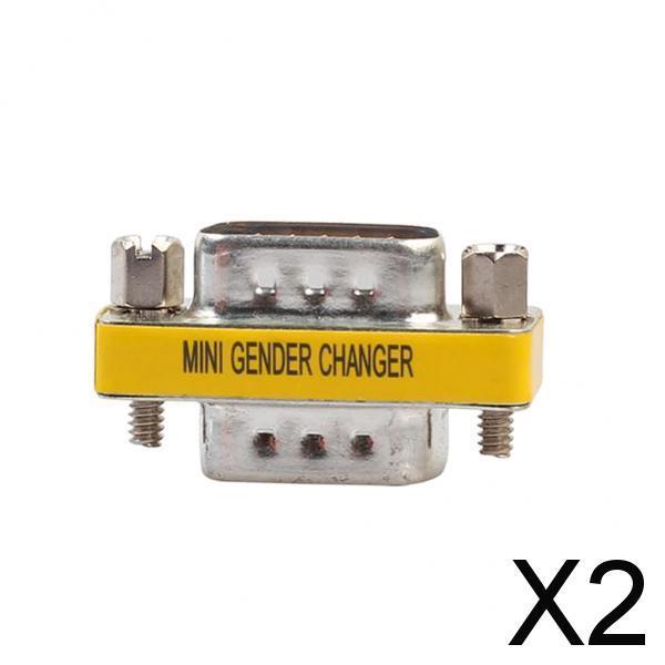 2xPortable 15Pin VGA SVGA Male to Male Converter Mini Changer Coupler Adapter