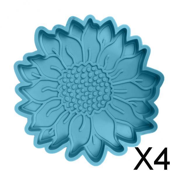 4xDIY Crafts Sun Flower Coaster Mould Silicone Mold Cup Mat Making Casting