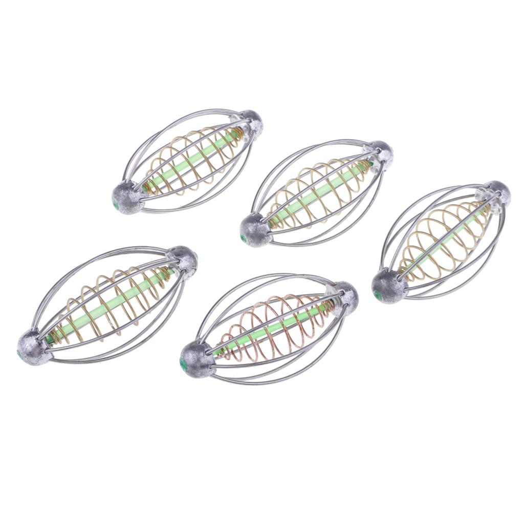 Fishing Baits Cage Spring Lure Inline Hanging Feeder 47g  with spring