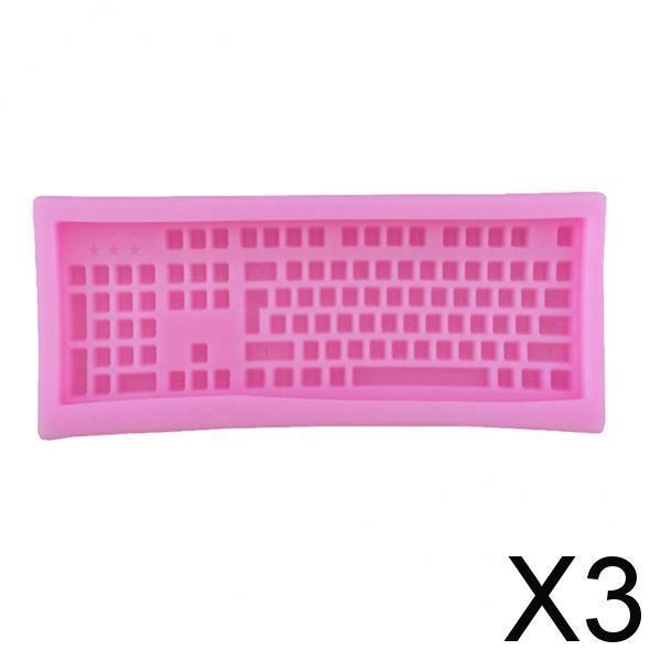 3xSilicone Fondant Cake Sugarcraft Decorating Mould Tools Shape Keyboard