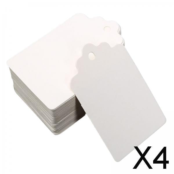 4x100Pcs DIY Paper Gift Tag Vintage Style for Baking holiday Thanksgiving White