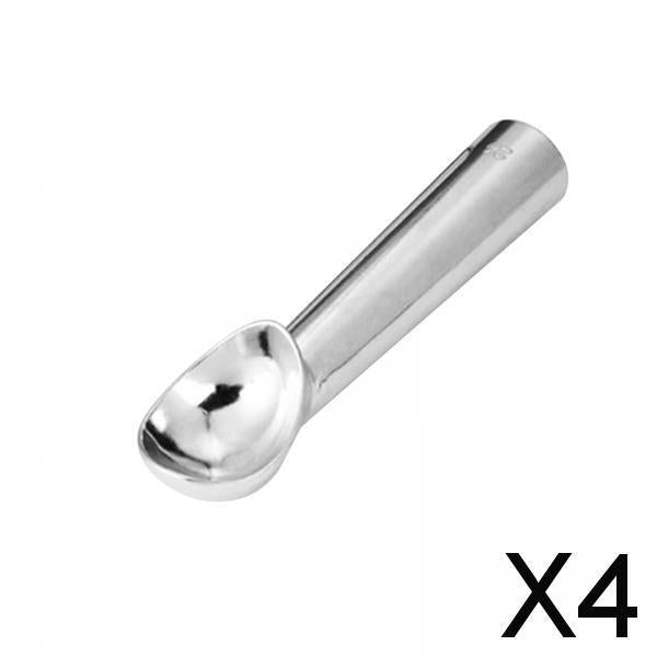 4xIce Cream Scoop Modern Cookie Spoon Durable for Home Dessert Shop Restaurant Silver