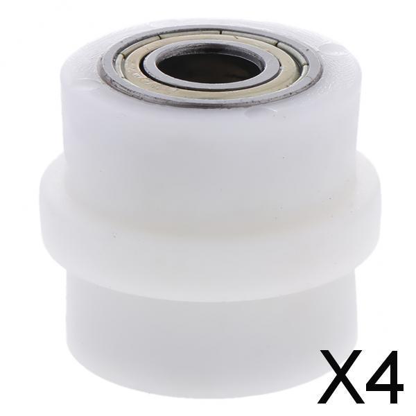 4xTensioner Wheel Motorcycle Chain Pulley Pit Dirt Roller Slider (Blue) White