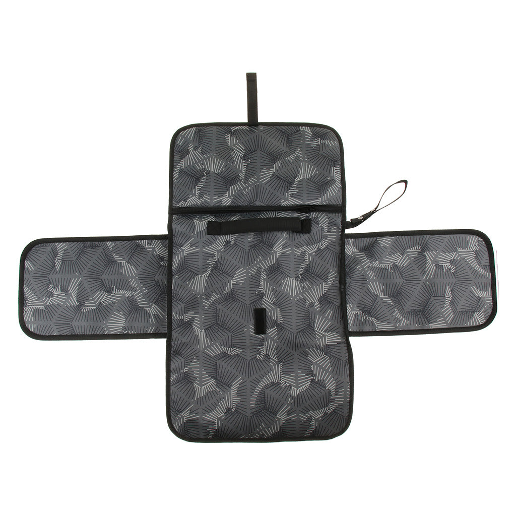 Baby Changing Mat Portable Clutch Diaper Change Pad Station Grey Leaves