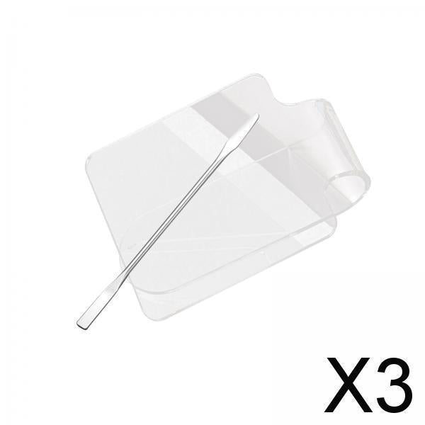 3xAcrylic Cosmetic Mixing Palette Tool for Eye Shadow, Eyelash, Lipsticks Palette 77x60mm