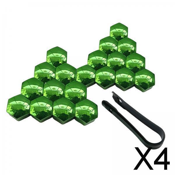 4x20 Pieces Car Wheel Nut Caps Covers Anti Rust Wheel Rim Cover Wheel Nut Caps Green 19mm