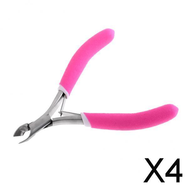 4xNail Pliers Toe Nail Clipper Manicure Pedicure Cutter Clamp Tool Pink